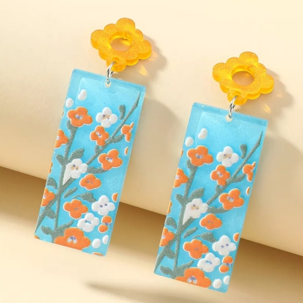 Floral Acrylic Earrings